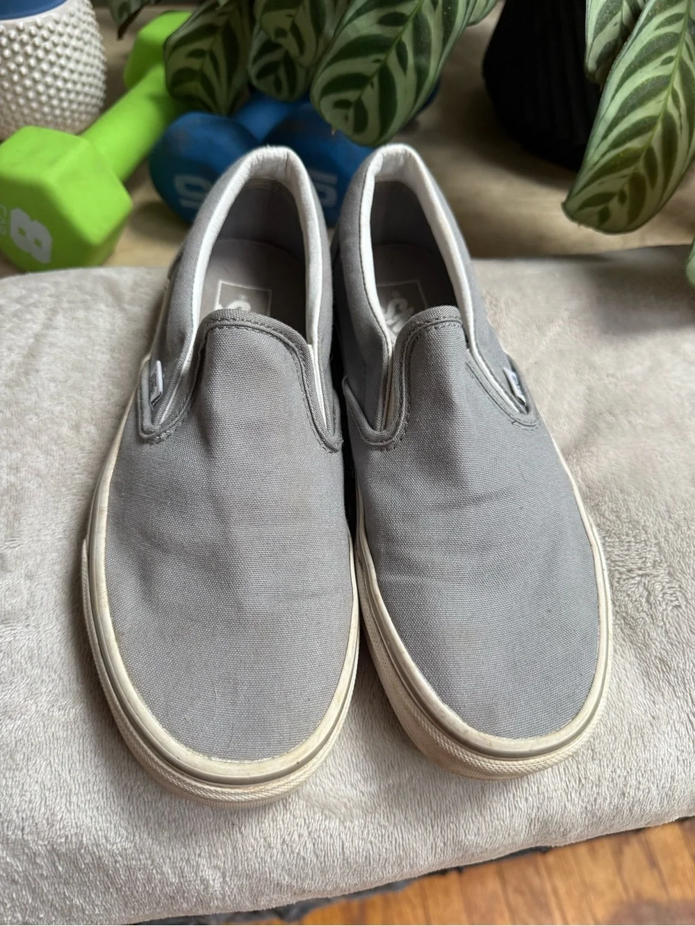 Vans Gray Classic Slip-On Canvas Shoes